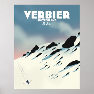 Verbier Zwitserland ski Poster