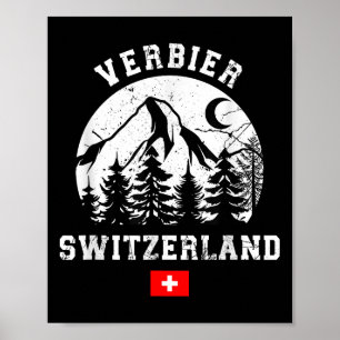 Verbier Zwitserland Skigebied Alpen Alpine Skiën Poster