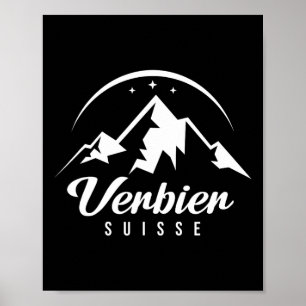 Verbier Zwitserland Skigebied Snowboarden Poster