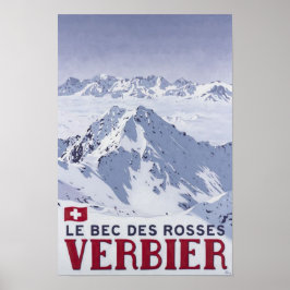 Verbier Zwitserland Vintage Reizen Poster