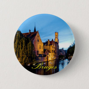 Verbijsterend! Medieval Brugge - Pro Foto Ronde Button 5,7 Cm