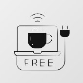 Verbind me met gratis WiFi Network Coffee Shop Raamsticker (Vel)