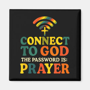 Verbind met God - Christelijk Religieus Gebed  Magneet