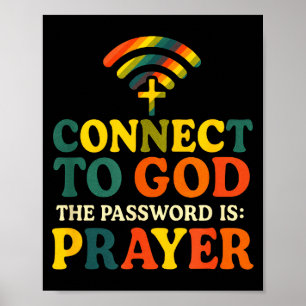 Verbind met God - Christelijk Religieus Gebed Poster