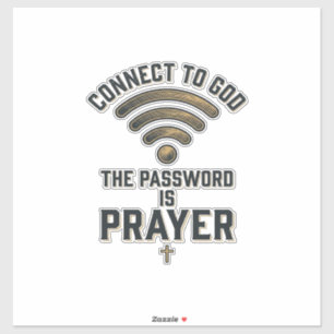 Verbind met God Gebed Christelijke Vector Ontwerp_ Sticker