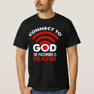 Verbind met God het Christelijke Wachtwoord Prayer T-shirt