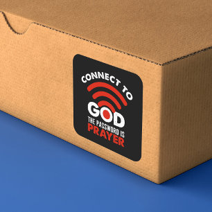 Verbind met God het Christelijke Wachtwoord Prayer Vierkante Sticker