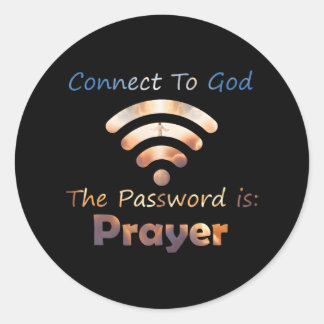 Verbind met God Password Prayer Jesus Christelijk Ronde Sticker