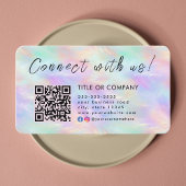 Verbind met ons Iridescent Opal Stijlvolle Qr Code Visitekaartje