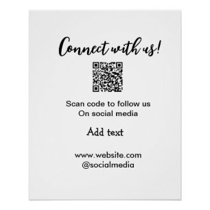 Verbind met ons scan QR-code voeg website e-mail t Perfect Poster