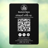 Verbind met ons | Social Media QR Code White Raamsticker (Vel 3)