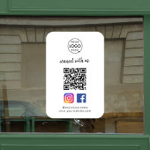 Verbind met ons | Social Media QR Code White Raamsticker