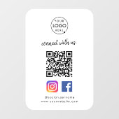 Verbind met ons | Social Media QR Code White Raamsticker (Vel)
