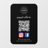 Verbind met ons | Social Media QR Code Zwart Raamsticker (Vel)