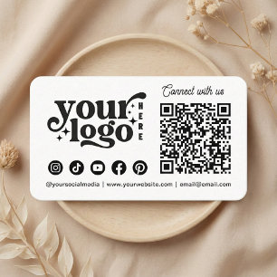 Verbind met ons via Social Media QR Code Wit Visitekaartje