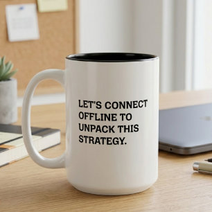 Verbind Offline Uitpakkingsstrategie Grappige Zake Tweekleurige Koffiemok
