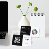 Verbind zwart-wit QR Code Logo Social Media Visitekaartje