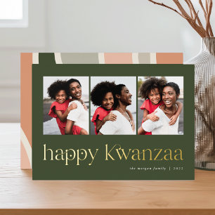 Verbinding   3 Foto Kwanzaa Folie Feestdagenkaart