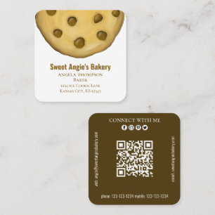 Verbinding maken met mij   QR Code Simple Bakery C Vierkante Visitekaartje