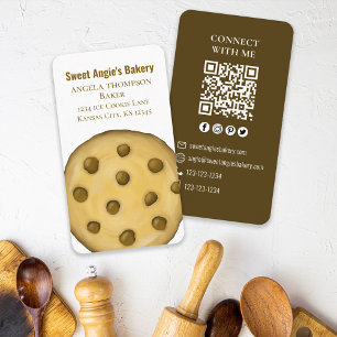 Verbinding maken met mij QR Code Simple Bakery C Visitekaartje
