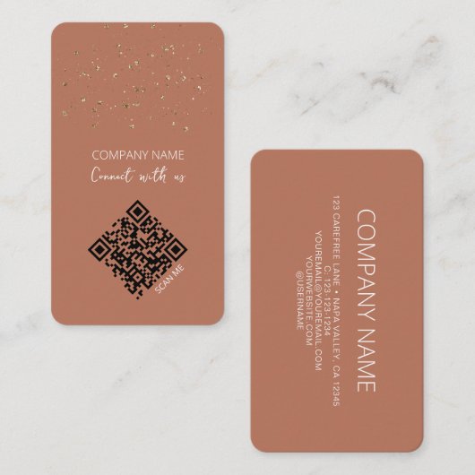 Verbinding maken met ons Scan me Visitekaartje (Voorkant / Achterkant)