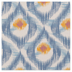 Verbinding met blauw ikatpatroon stof