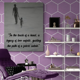 Verbinding van harten: emotionele vader en kind poster