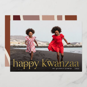 Verbinding   Volledige foto Kwanzaa Folie Feestdagenkaart