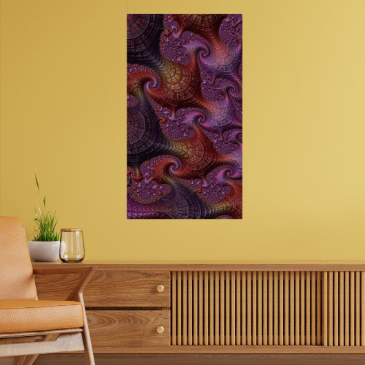 Verbindingen Kleurrijk Fractaal Abstract landschap Poster (Woonkamer 2)