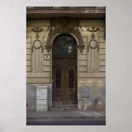 Verbleekte grandeur: Znojmo Building Entrance Poster