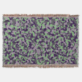 verbleekte groene en paarse camouflage abstract deken
