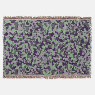 verbleekte groene en paarse camouflage abstract deken