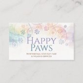 Verbleekte pastel Waterverf Paw Prints Visitekaartje (Voorkant)