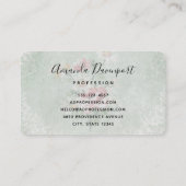 Verbleekte Rozen Grijs  Ontwerp Visitekaartje (Achterkant)