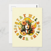 Verblijf het Briefkaart van een kind met wilde blo (Voorkant / Achterkant)