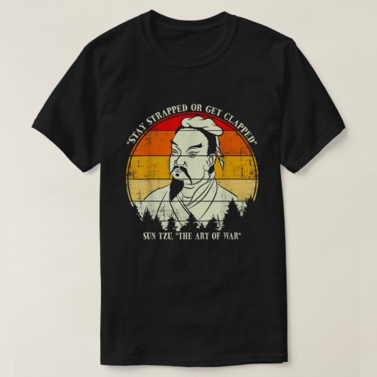 verblijf in de val of klaploper Sun Tzu T-shirt (Design voorkant)