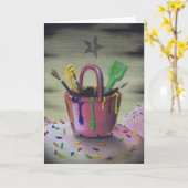 Verblijf in het Sandbox wenskaart Kaart (Gele Bloem)