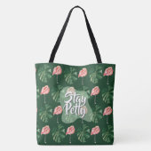 Verblijf Petty Custom Tropical Flamingo Monstera L Draagtas (Achterkant)