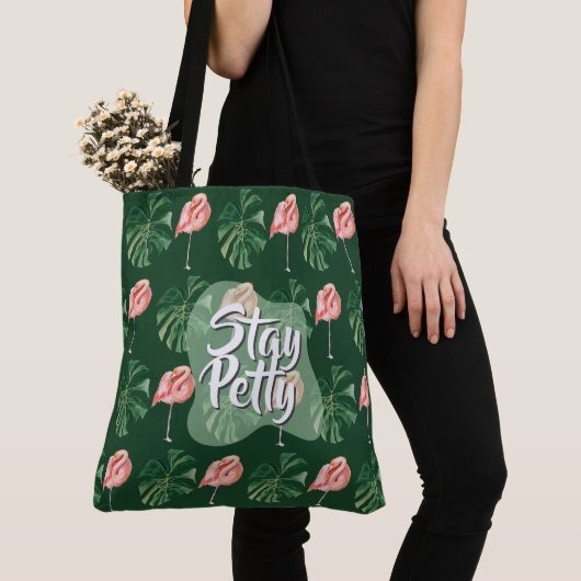 Verblijf Petty Custom Tropical Flamingo Monstera L Draagtas (Dichtbij)