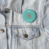 Verblijf positieve atom physics geek ronde button 5,7 cm (In situ)