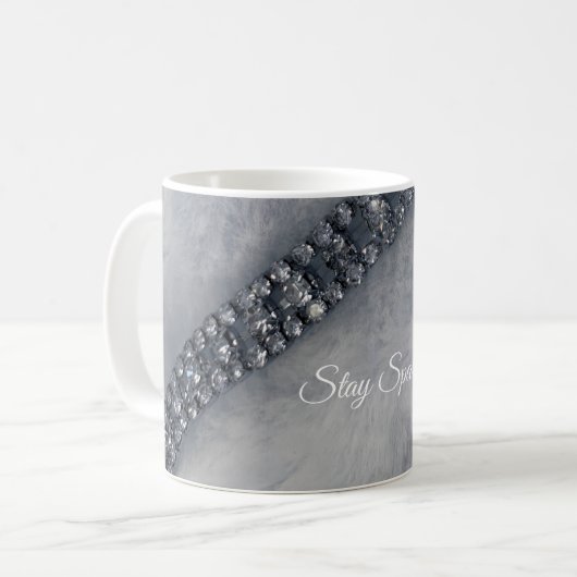 Verblijf Sparkly Diamonds en Fur Coffee-Mok Koffiemok (Voorkant links)
