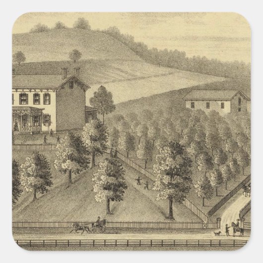 Verblijf van William Schrader Vierkante Sticker (Voorkant)