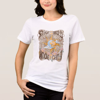 Verblijf Wild Moon Child - Retro Celestial Boho Tri-Blend Shirt