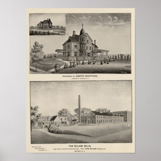 Verblijfplaats Shattuck, McLane Mills Poster (Voorkant)