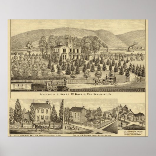 Verblijfplaats van J Sharp McDonald Sewickley Poster (Voorkant)
