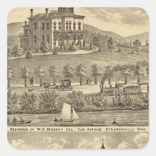 Verblijfplaats van WH Mooney Vierkante Sticker (Voorkant)