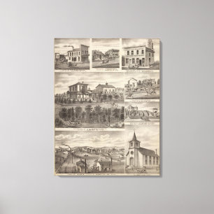 Verblijfselen, bedrijven en stad Eyota Canvas Afdruk