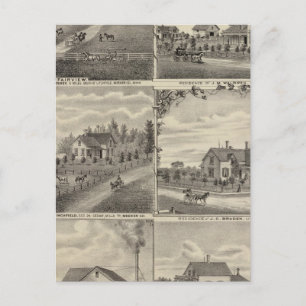 Verblijfselen, Boerderijen, Mill in Litchfield, Mi Briefkaart