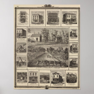 Verblijfselen en bedrijven in Muscatine Poster