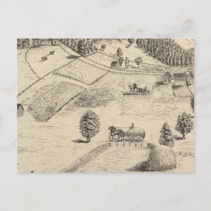 Verblijfselen en boerderij in New Haven Briefkaart